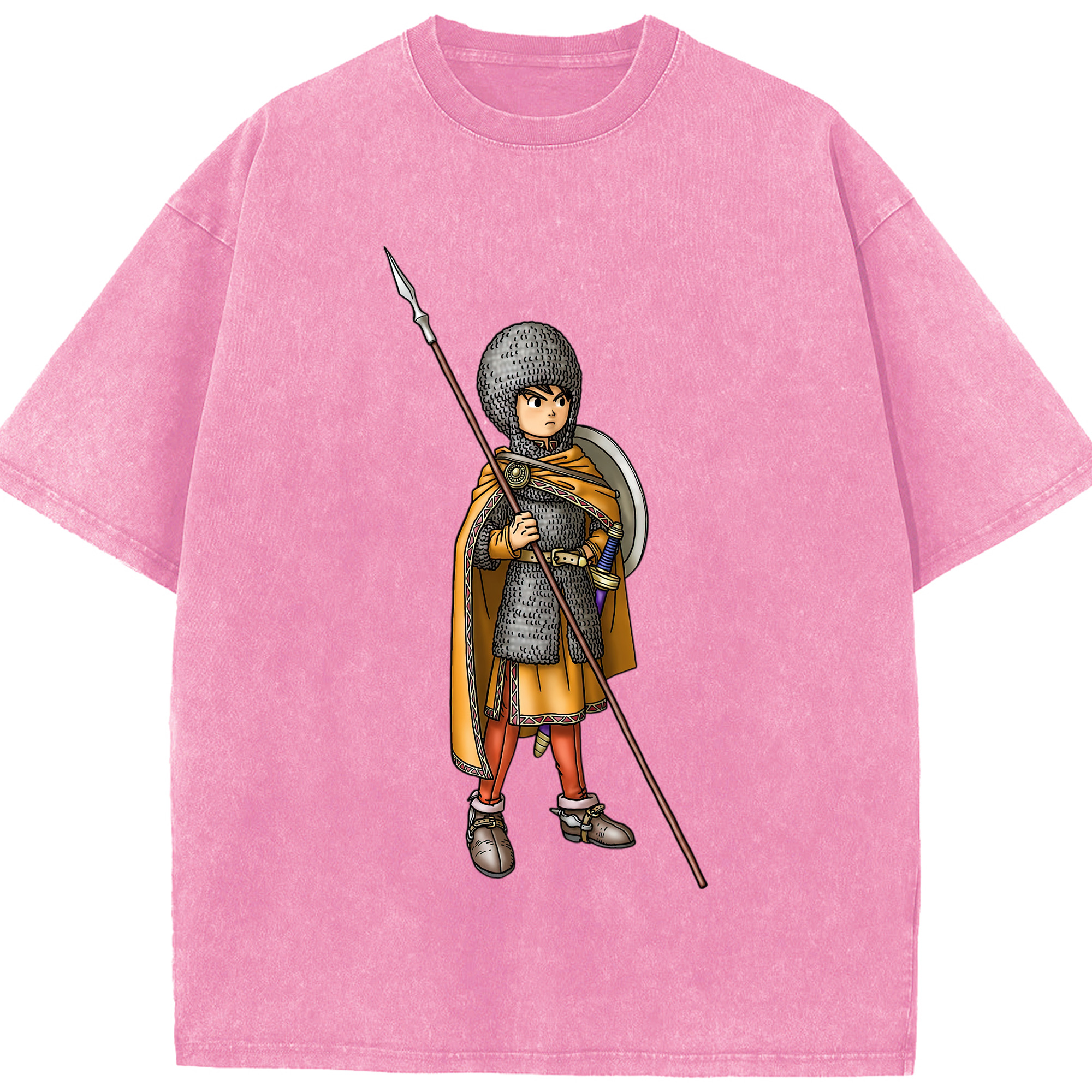 （画像用） ドラゴンクエスト Doragon Kuesuto Dragon Quest 綿100% ヴィンテージ風 半袖Tシャツ（フロントプリント）